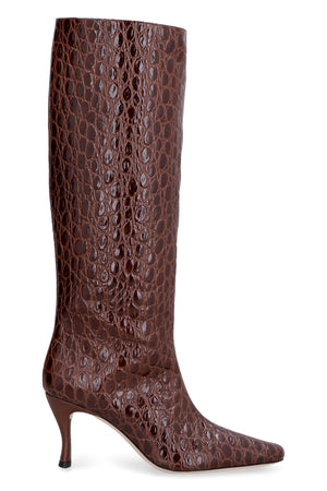 Stevie croco-print leather boots-1